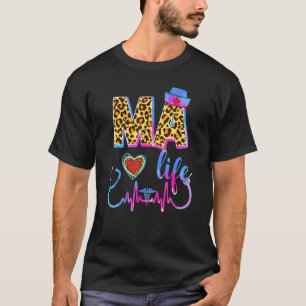Leopard Tie Dye Ma Leben Stethoskop Leopard Kranke T-Shirt