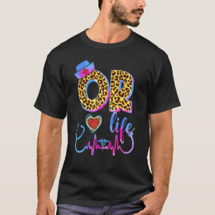 Leopard Tie Dye Oder Leben Stethoskop Leopard Kran T-Shirt