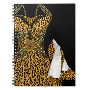 Leopard Tier High Heel Schuhe Kleid Notizblock