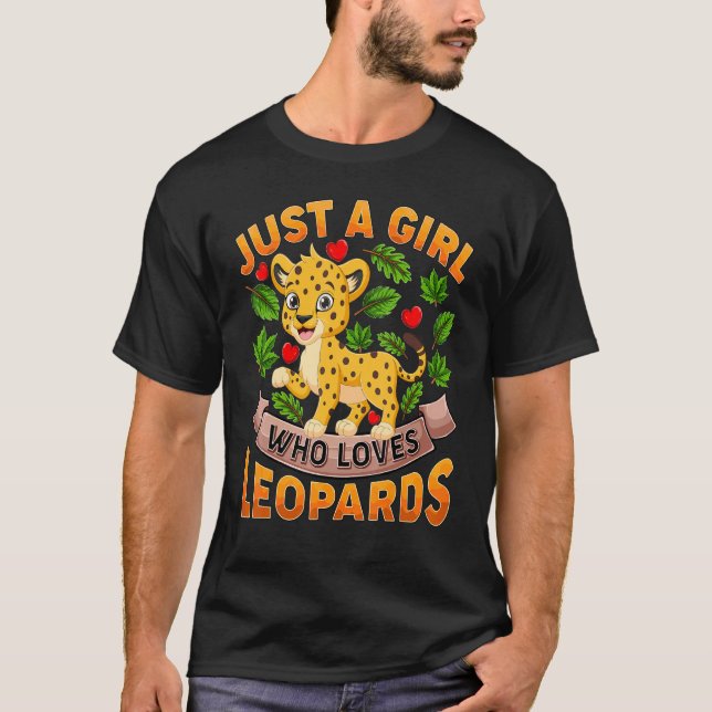 Leopard Tier nur ein Mädchen, das Leoparden Lieben T-Shirt (Vorderseite)