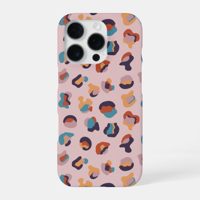 Leopard Tier Rosa Modern iPhone Hülle (Rückseite)