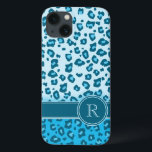 Leopard-Tierabdruck Aqua-Monogramm-Packung Case-Mate iPhone Hülle<br><div class="desc">Ein einzigartiger Leopardruckskoffer in Aqua-Blau-Farben. Personalisieren Sie dieses Element mit Ihrem ersten. Dieses Beispiel lautet: R. Dieses originale einzigartige Muster wurde von Sarah Trett entworfen.</div>