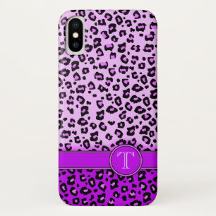 Leopard-Tierausdruck lila monogramm-iPhone-Fall iPhone X Hülle