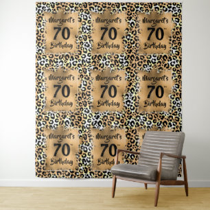 Leopard-Tierdruck-Geburtstag Wandteppich