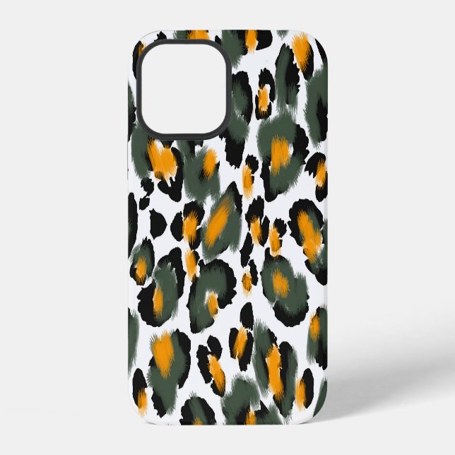 Leopard-Tierdruck-Textur-Hintergrund iPhone Hülle (Rückseite)