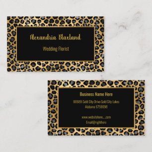 LEOPARD TIERDRUCKGOLD BLACK BUSINESS CARD VISITENKARTE