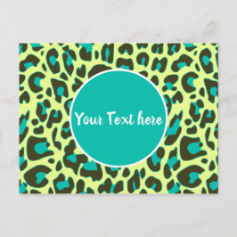 Leopard Tierdruckmuster Circle Yellow Aquamarin Postkarte