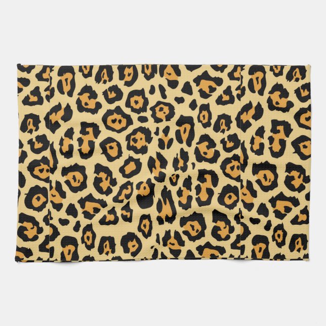 Leopard-Tierdruckmuster Geschirrtuch (Horizontal)