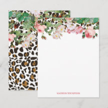 Leopard Tierdruckmuster Vintag florale