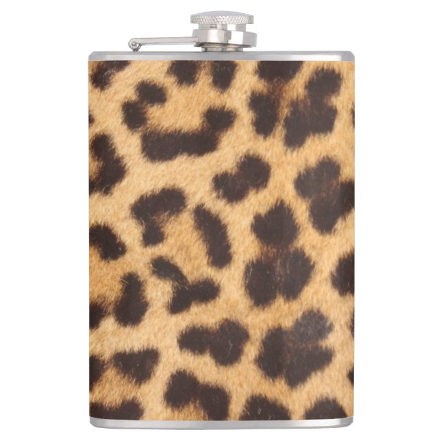 Leopard-Tierhaut-Druck Flachmann (Vorderseite)