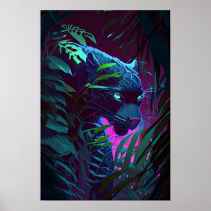 Leopard Tierportrait Malerei Wildnis im Freien Poster