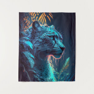 Leopard Tierportrait Malerei Wildnis im Freien Wandteppich