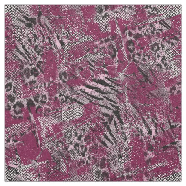 Leopard Tiger grau Burgundy gepunktete Tierhaut . Stoff (Muster)