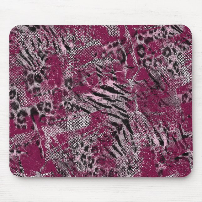 Leopard-Tiger-Graumarone gepunktet Mousepad (Vorne)