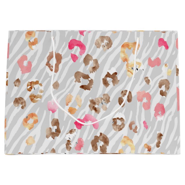 Leopard Tiger Große Geschenktasche  Geschenktüte (Vorderseite)