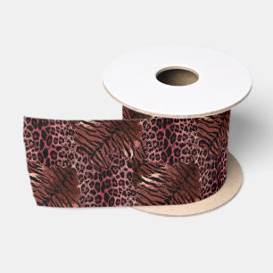 Leopard Tiger Haut trendiger gefleckter gestreifte Satinband