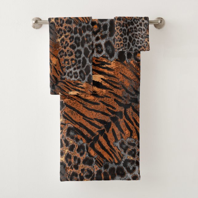 Leopard-Tiger-Hauttrendy Badhandtuch Set (Insitu)