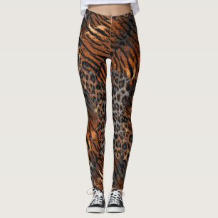 Leopard-Tigerhaut, trendige gepunktete gestreifte  Leggings