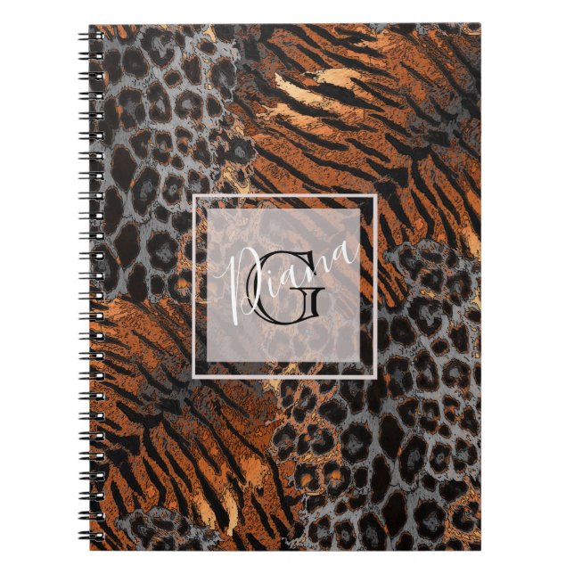 Leopard-Tigerhaut-Trendnotebook Notizblock (Vorderseite)