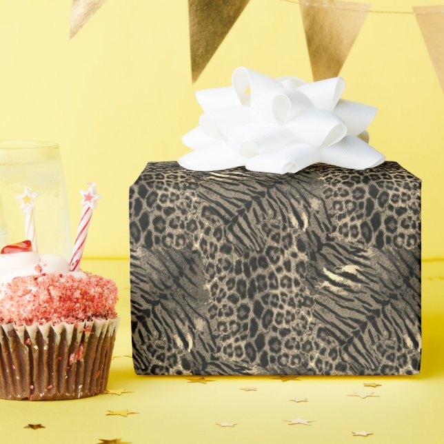 Leopard-Tigerhaut-Trendpapier Geschenkpapier (Geburtstagsparty)