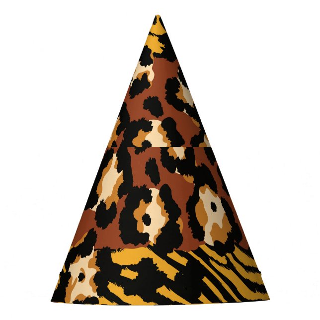 Leopard, Tigerhäute, wildes Muster. Partyhütchen (Vorderseite)
