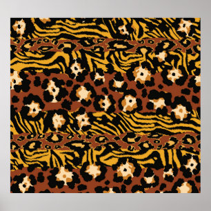 Leopard, Tigerhäute, wildes Muster. Poster