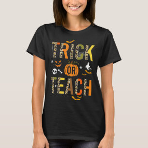 Leopard Trick oder Teach Halloween School Fall Aut T-Shirt