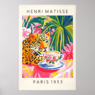 Leopard trinkt Kaffee Kunstprint Henri Matisse Poster
