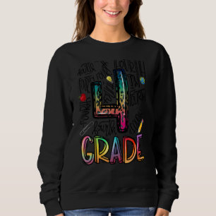 Leopard Typografie 4. Klasse letzter Tag der Schul Sweatshirt