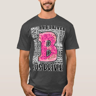 Leopard Typografy Bus Treiber 100. T-Shirt