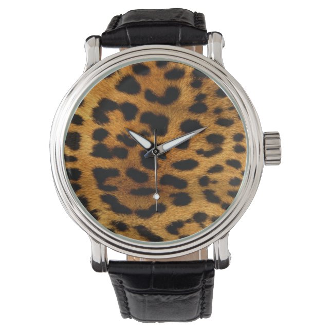 Leopard-Uhr Armbanduhr (Vorderseite)