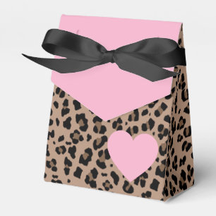 Leopard und hellrosa Party Geschenkschachtel