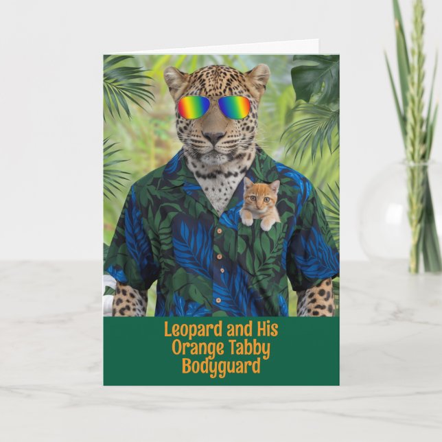 Leopard und Orange Tabby Karte (Vorderseite)