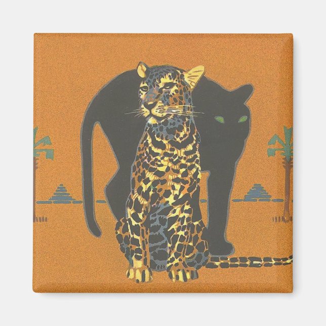 Leopard und Panther Magnet (Vorne)