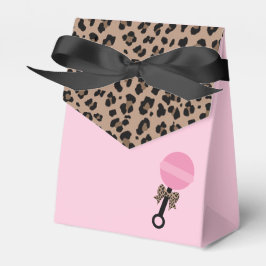 Leopard und Pink Baby Dusche Geschenkschachtel