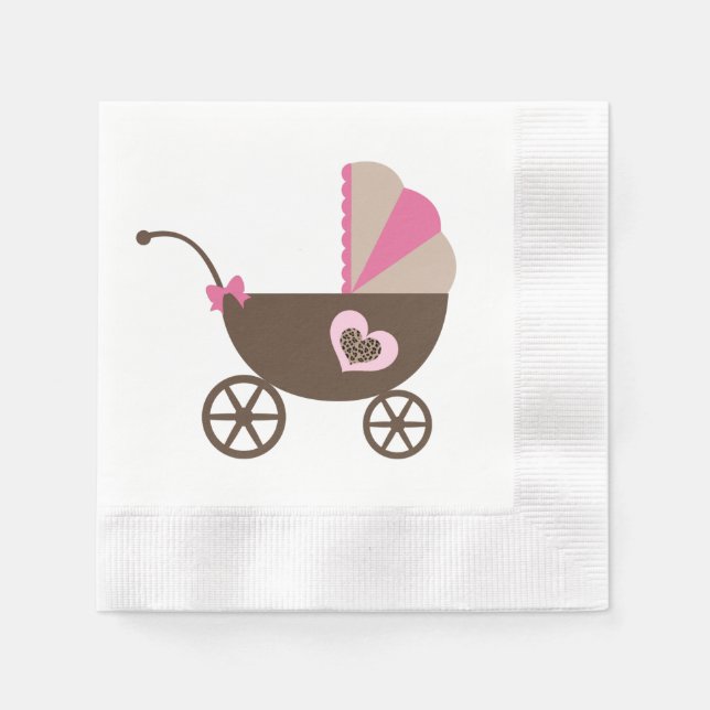 Leopard und Pink Baby Dusche Serviette (Vorderseite)