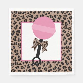 Leopard und Pink Baby Dusche Serviette