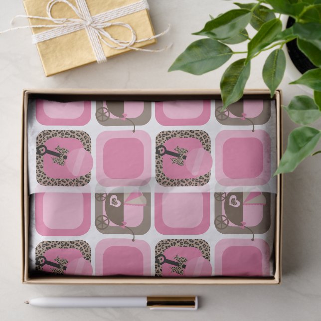 Leopard und Pink Baby Seidenpapier (Geschenk)