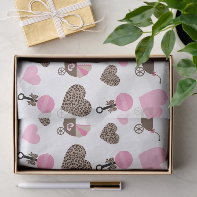 Leopard und Pink Baby Seidenpapier (Geschenk)