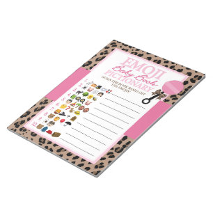 Leopard und Pink Emoji Baby Book Baby Shooting Gam Notizblock