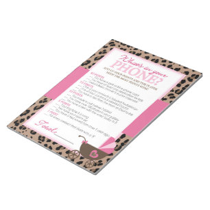 Leopard und Pink Was steckt in deinem Handy-Duschs Notizblock