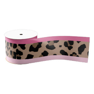 Leopard und Rosa Ripsband