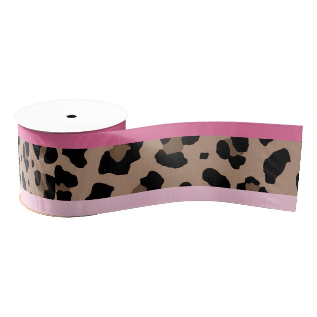 Leopard und Rosa Ripsband (Spule)