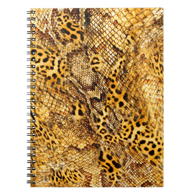 Leopard- und Schlangenmuster Notizblock (Vorderseite)