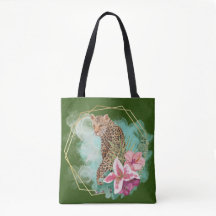 Leopard und tropische Rahmen