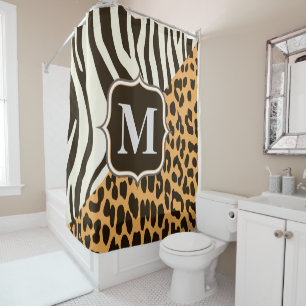 Leopard und Zebra Duschvorhang