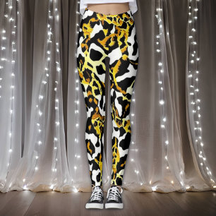 Leopard und Zebra Fur Print Pattern Leggings