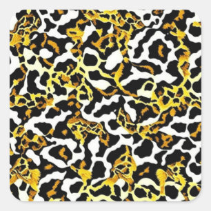 Leopard und Zebra Fur Print Pattern Quadratischer Aufkleber