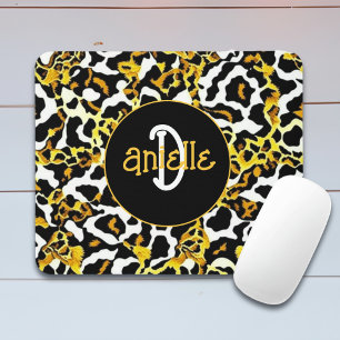 Leopard und Zebra Fur Print Personalisiert Mousepad