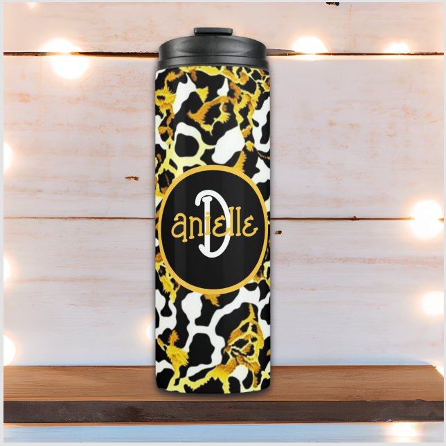 Leopard und Zebra Fur Print Personalisiert Thermosbecher (Von Creator hochgeladen)